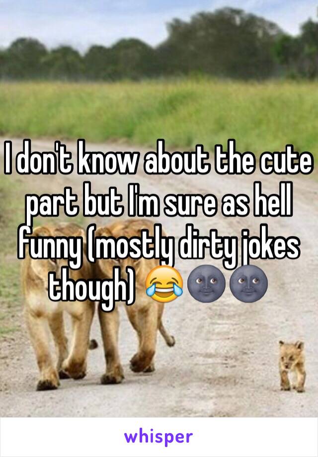 I don't know about the cute part but I'm sure as hell funny (mostly dirty jokes though) 😂🌚🌚