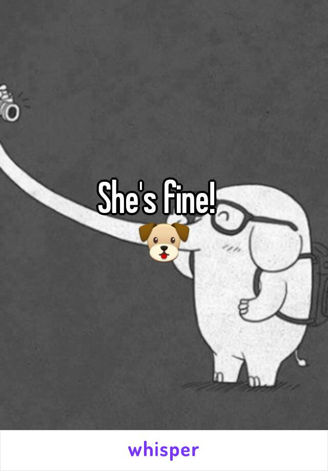 She's fine!  
🐶