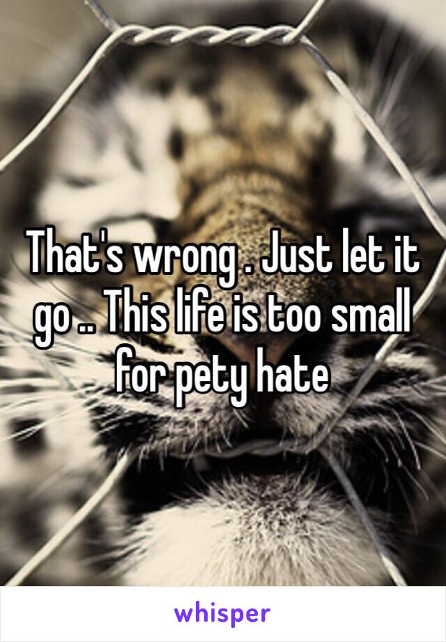 That's wrong . Just let it go .. This life is too small for pety hate 