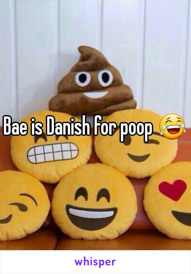 Bae is Danish for poop 😂
