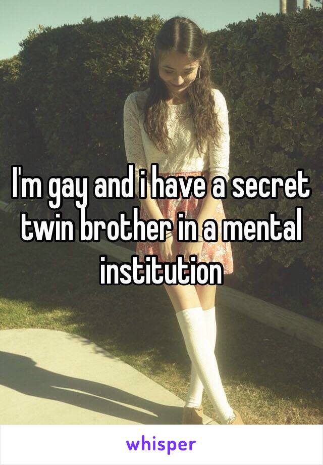I'm gay and i have a secret twin brother in a mental institution