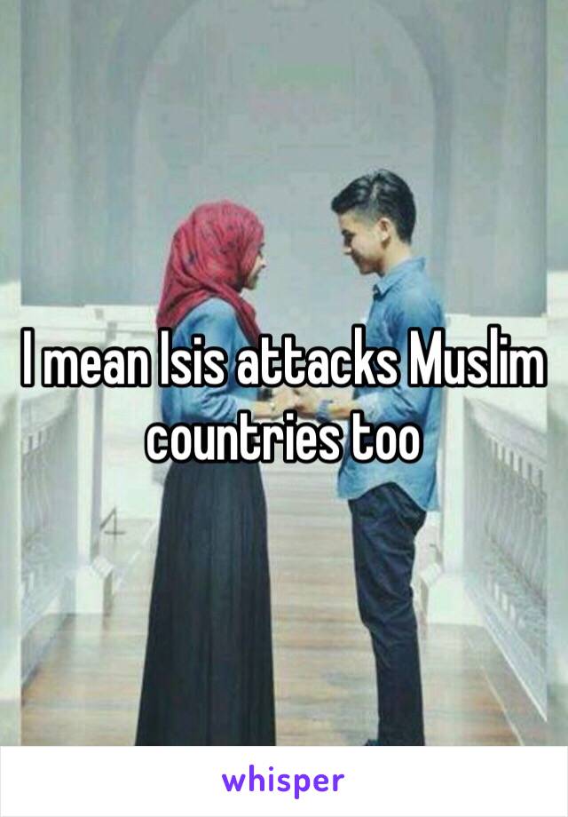 I mean Isis attacks Muslim countries too