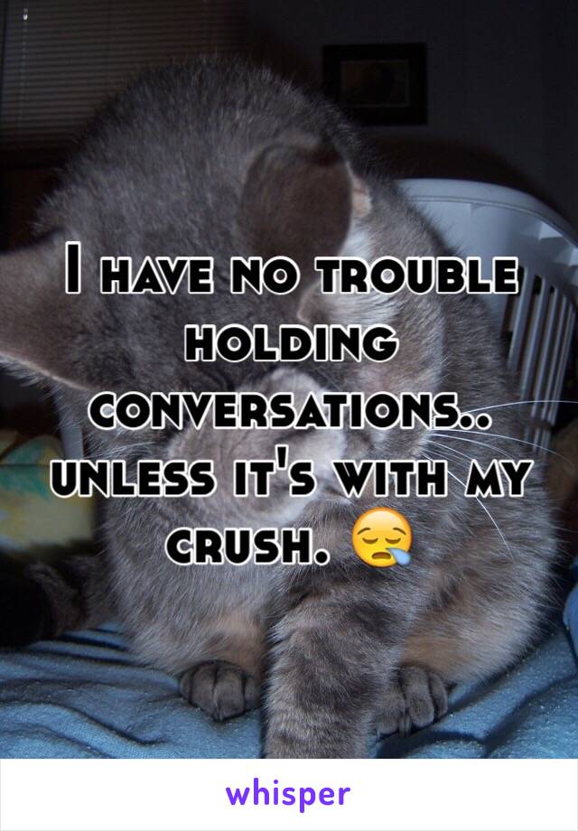 I have no trouble holding conversations.. unless it's with my crush. 😪