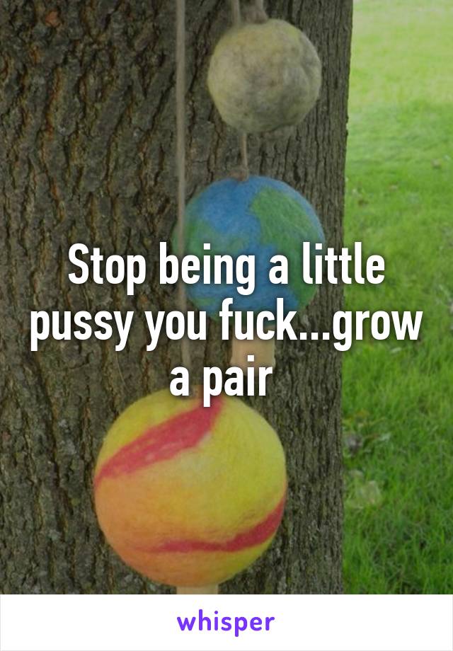 Stop being a little pussy you fuck...grow a pair 