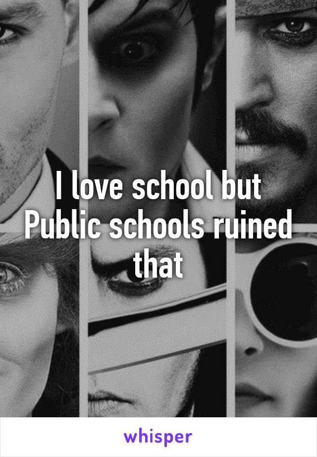 I love school but Public schools ruined that
