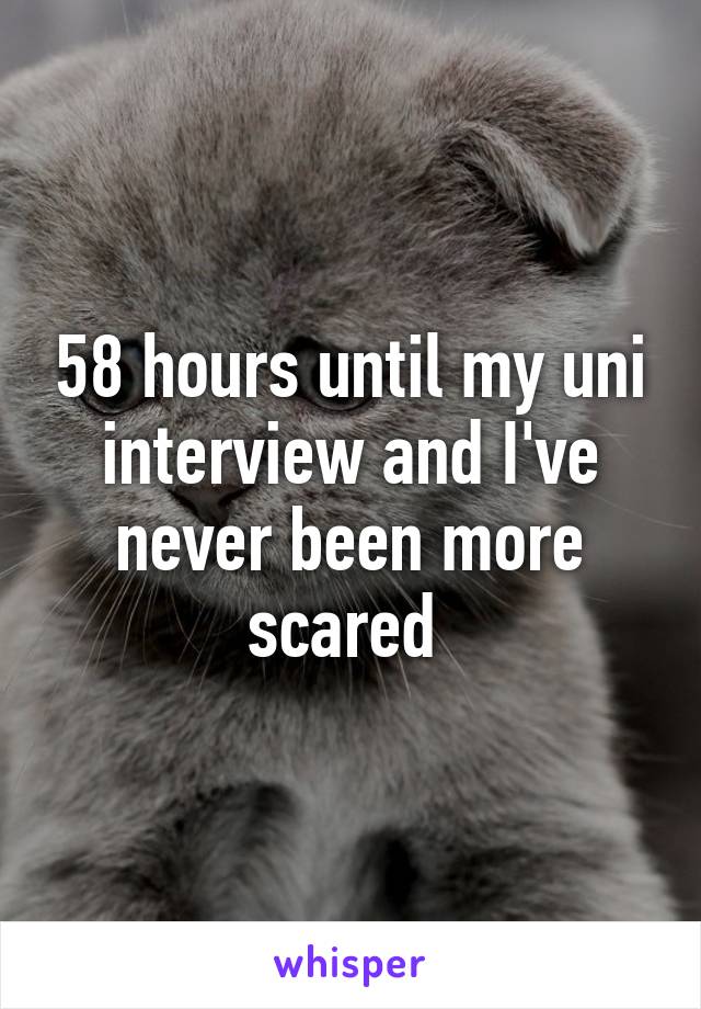 58 hours until my uni interview and I've never been more scared 