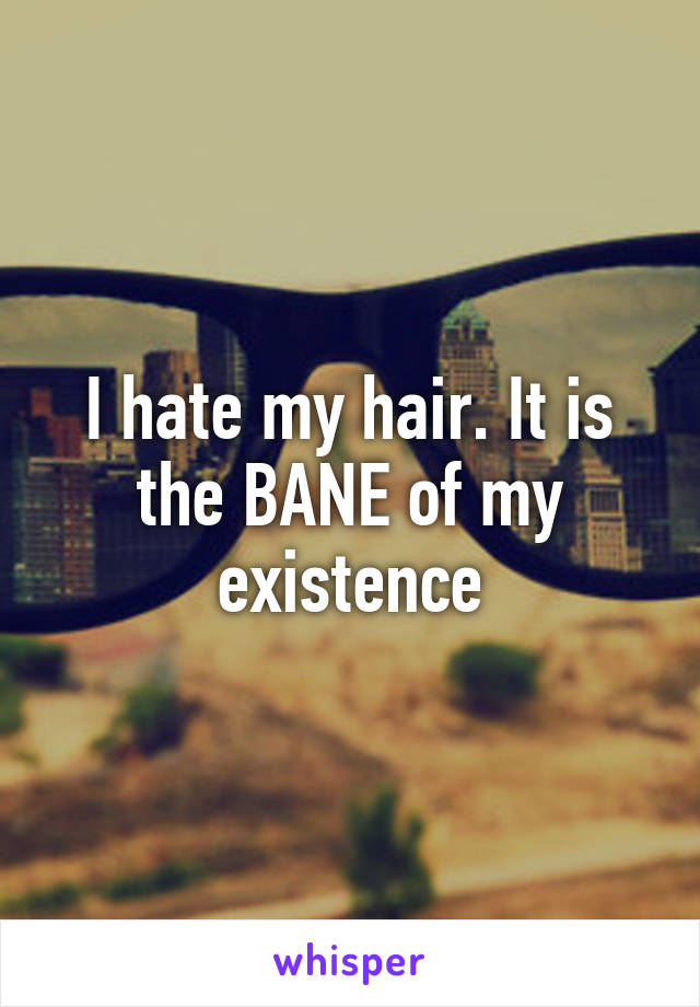 I hate my hair. It is the BANE of my existence