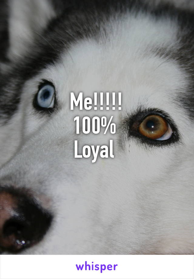 Me!!!!!
100% 
Loyal 
