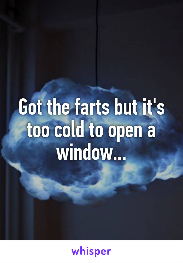 Got the farts but it's too cold to open a window...