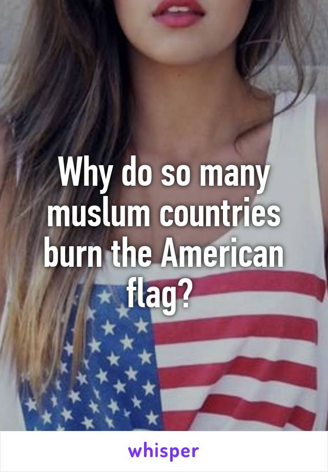 Why do so many muslum countries burn the American flag? 