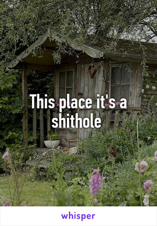 This place it's a shithole 