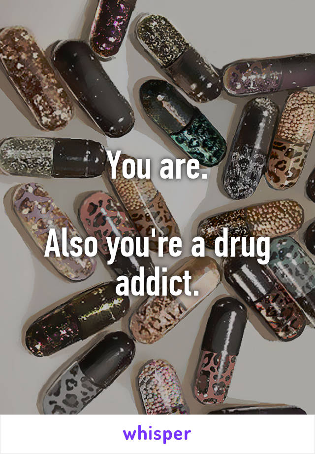 You are.

Also you're a drug addict.