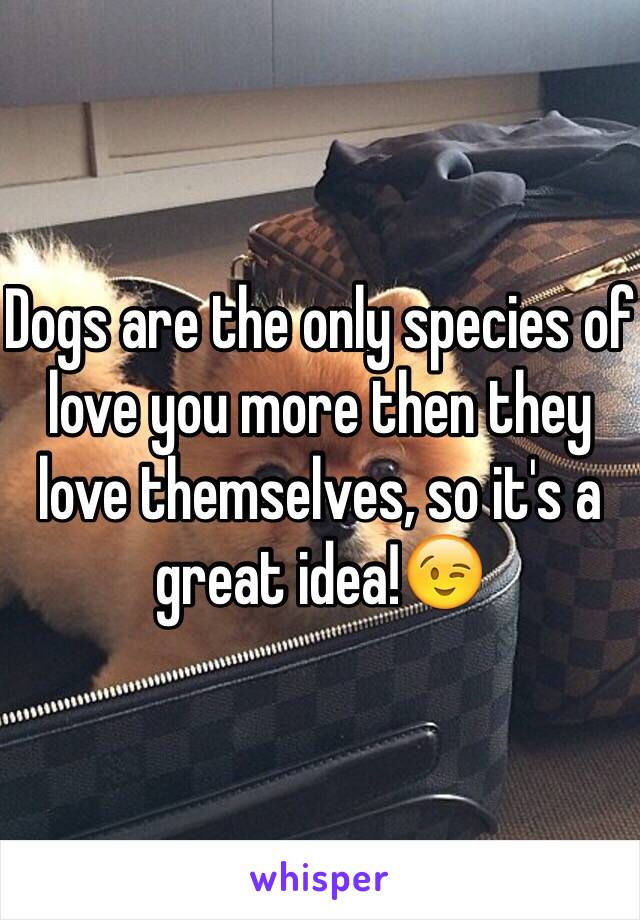 Dogs are the only species of love you more then they love themselves, so it's a great idea!😉
