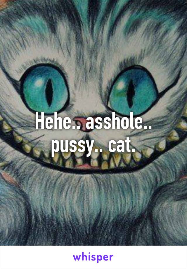 Hehe.. asshole.. pussy.. cat.