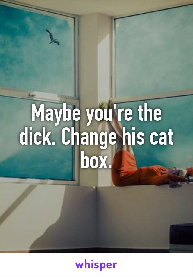 Maybe you're the dick. Change his cat box.