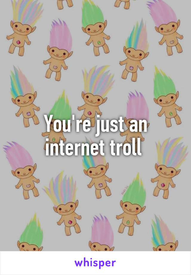 You're just an internet troll 