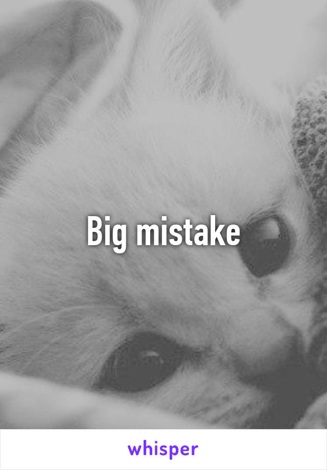 Big mistake