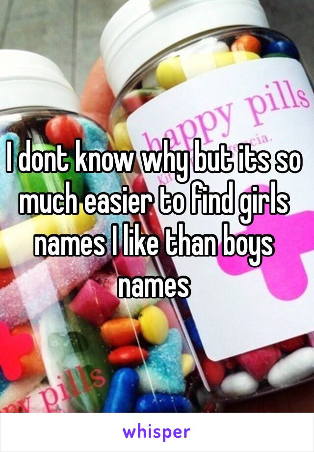 I dont know why but its so much easier to find girls names I like than boys names