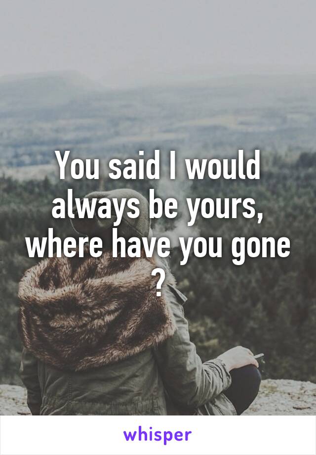 You said I would always be yours, where have you gone ?