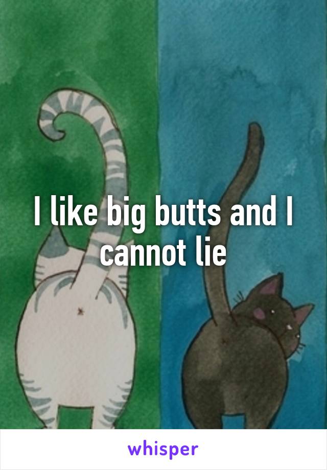 I like big butts and I cannot lie