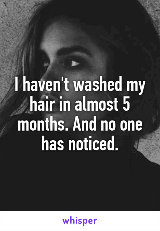 I haven't washed my hair in almost 5 months. And no one has noticed.