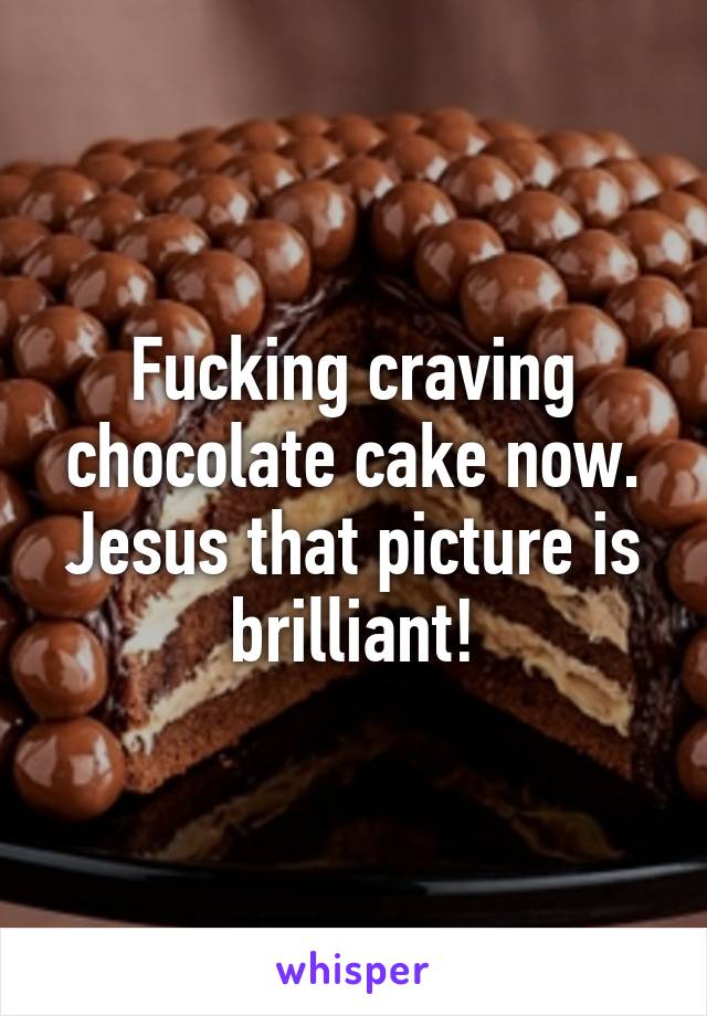 Fucking craving chocolate cake now. Jesus that picture is brilliant!