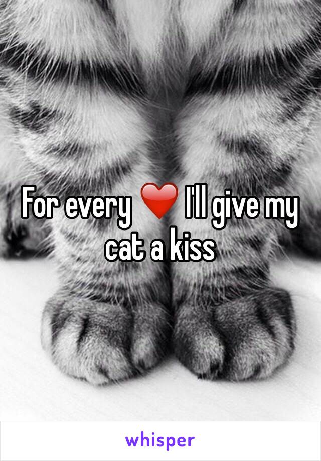 For every ❤️ I'll give my cat a kiss 