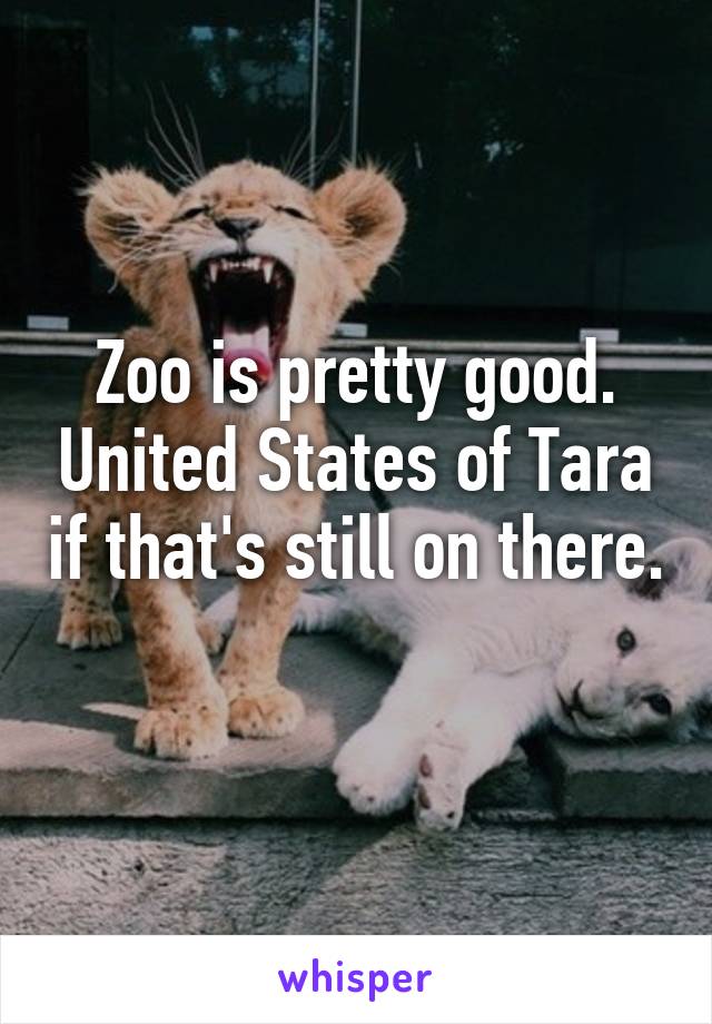 Zoo is pretty good. United States of Tara if that's still on there. 