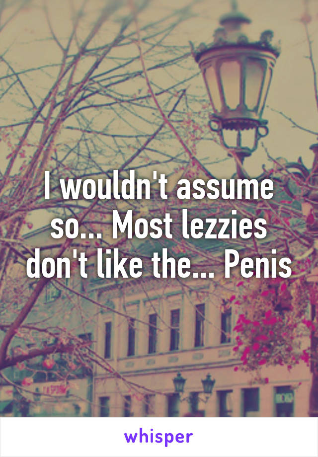 I wouldn't assume so... Most lezzies don't like the... Penis