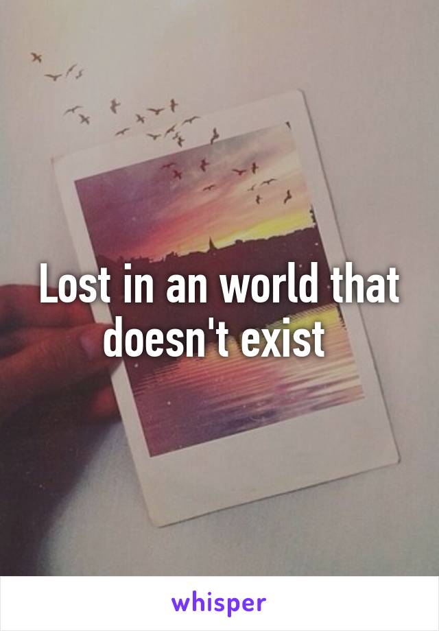 Lost in an world that doesn't exist 