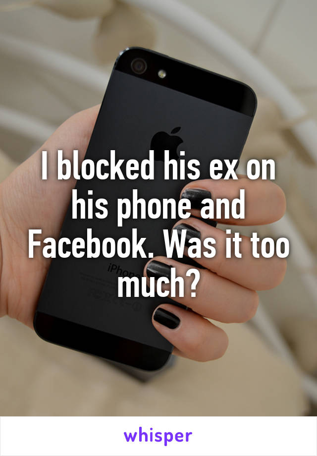 I blocked his ex on his phone and Facebook. Was it too much?