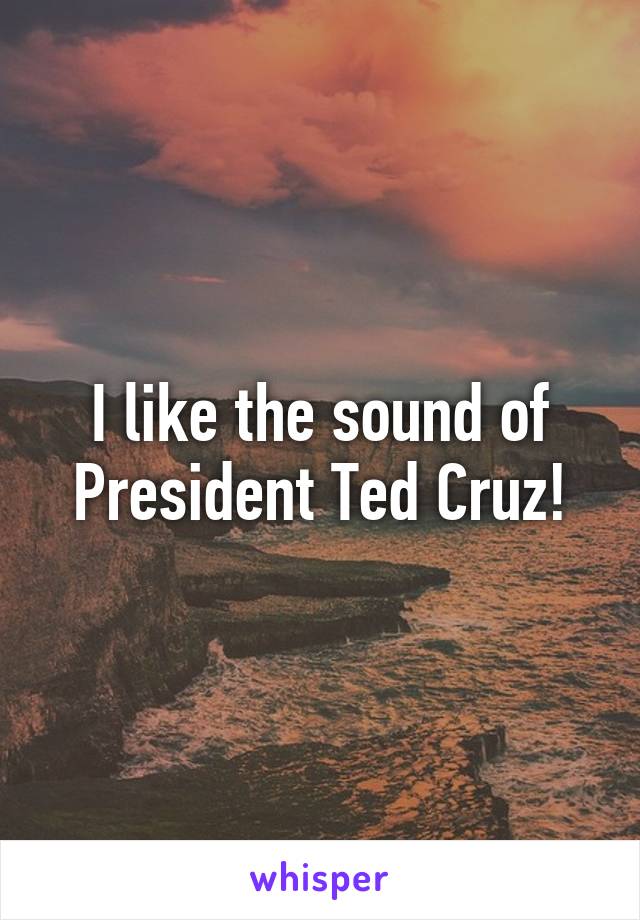 I like the sound of President Ted Cruz!