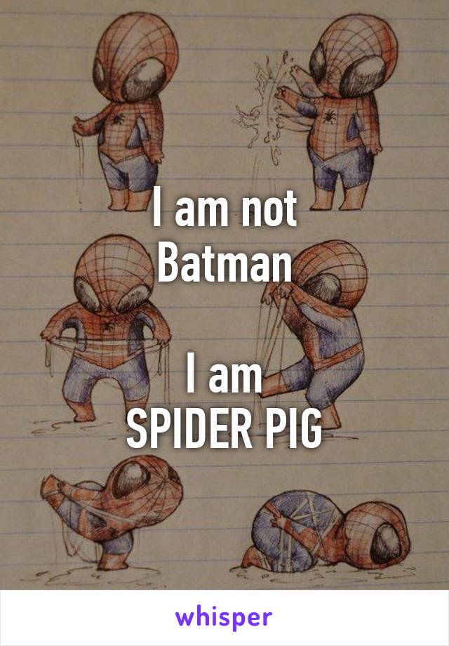 I am not
Batman

I am
SPIDER PIG