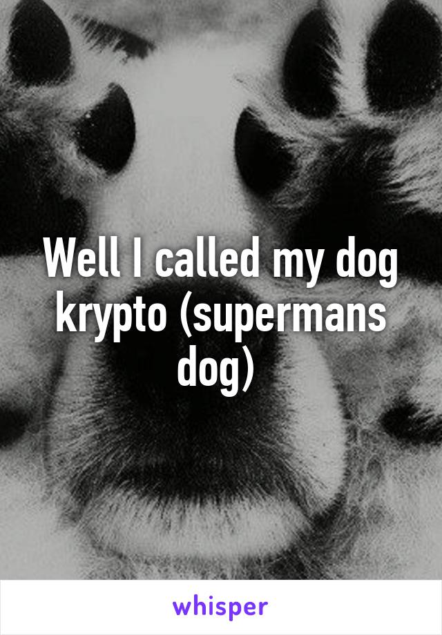 Well I called my dog krypto (supermans dog) 