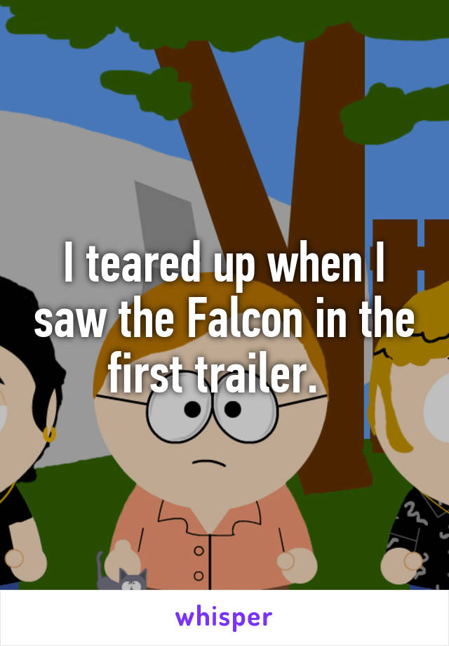 I teared up when I saw the Falcon in the first trailer.  