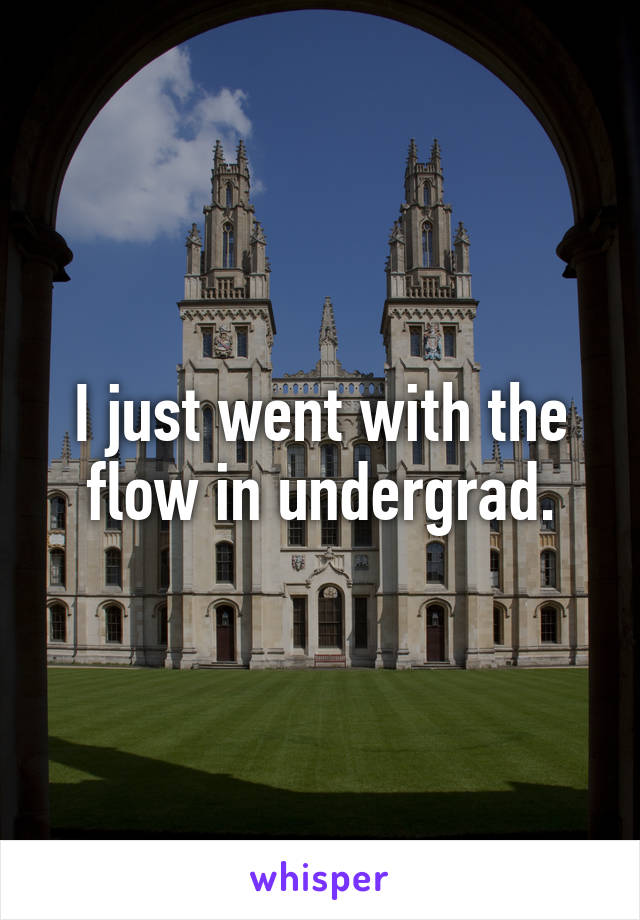 I just went with the flow in undergrad.