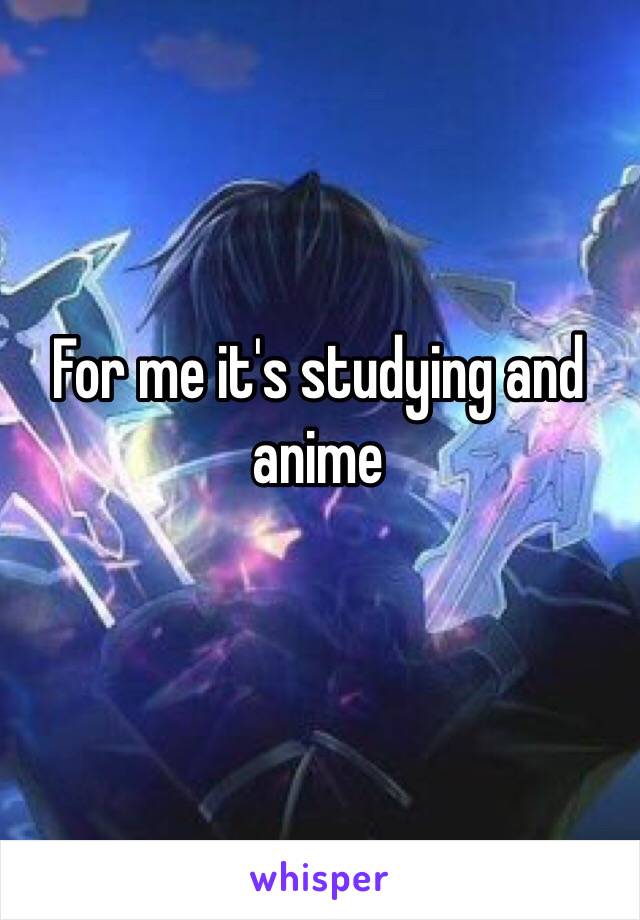 For me it's studying and anime 