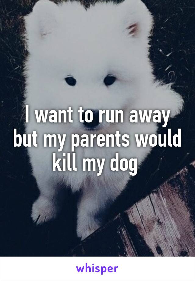 I want to run away but my parents would kill my dog 