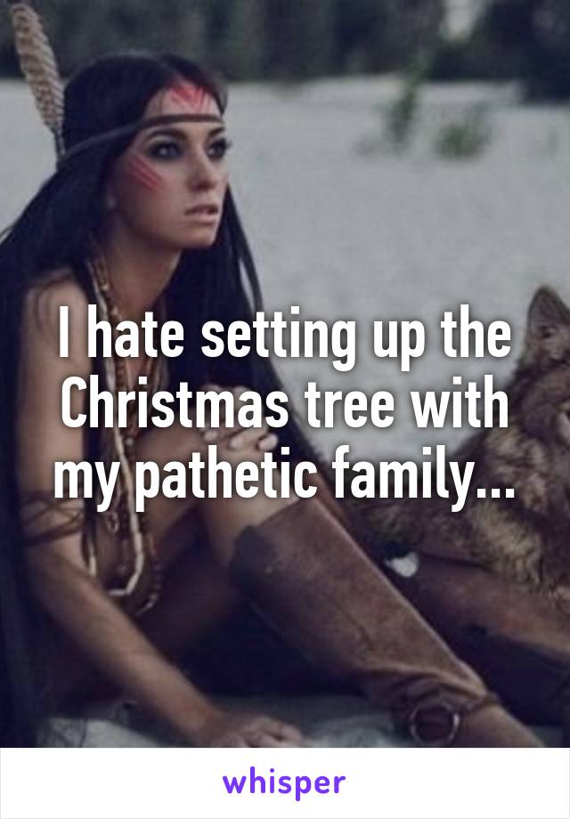 I hate setting up the Christmas tree with my pathetic family...