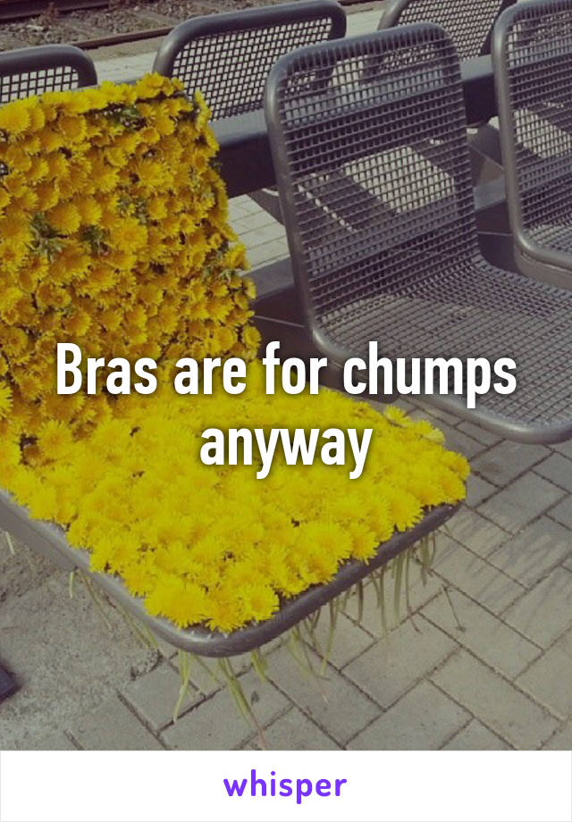 Bras are for chumps anyway