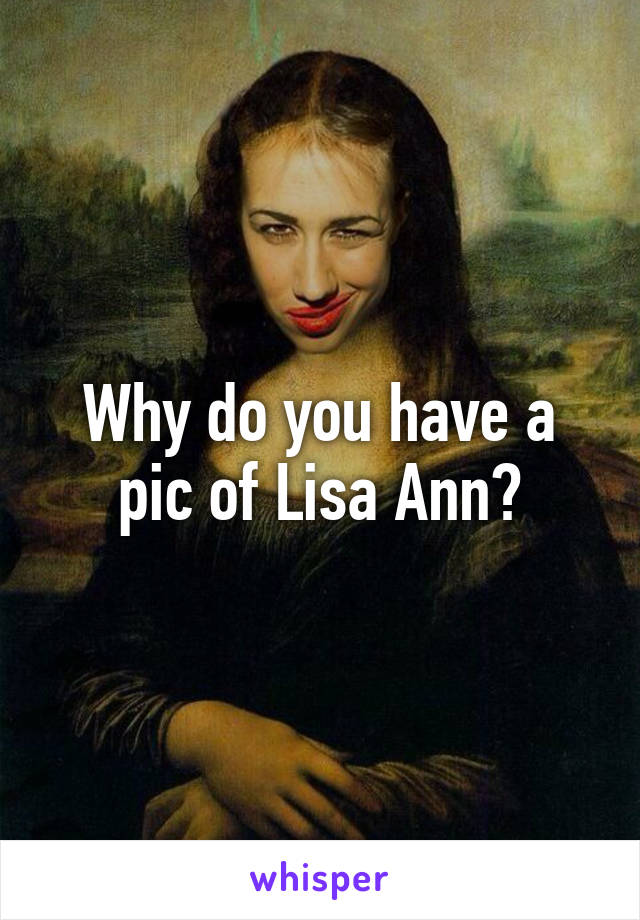 Why do you have a pic of Lisa Ann?