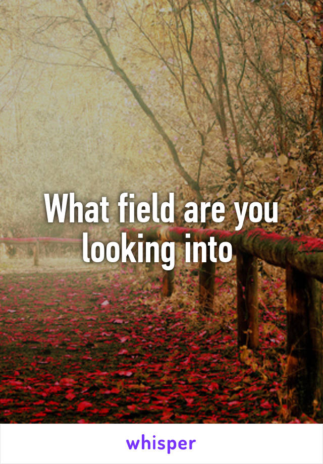 What field are you looking into 