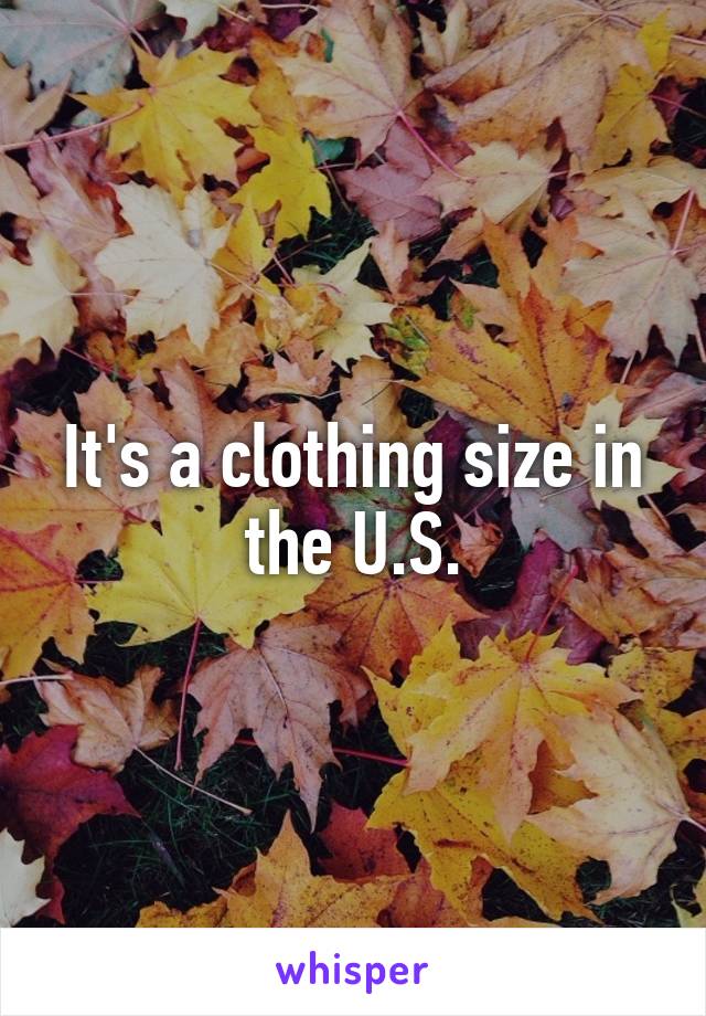 It's a clothing size in the U.S.