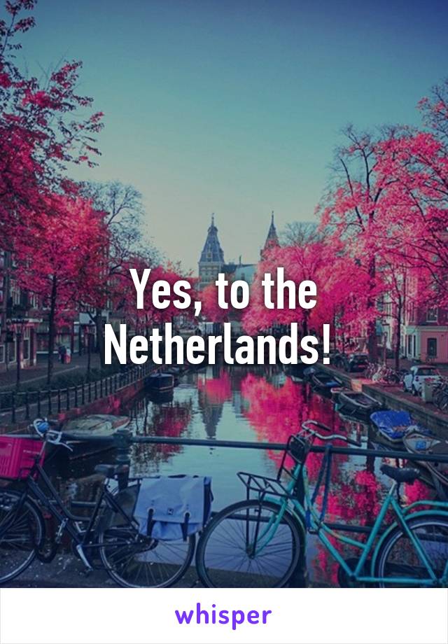 Yes, to the Netherlands! 