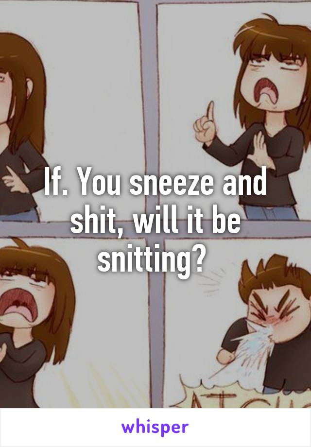 If. You sneeze and shit, will it be snitting? 