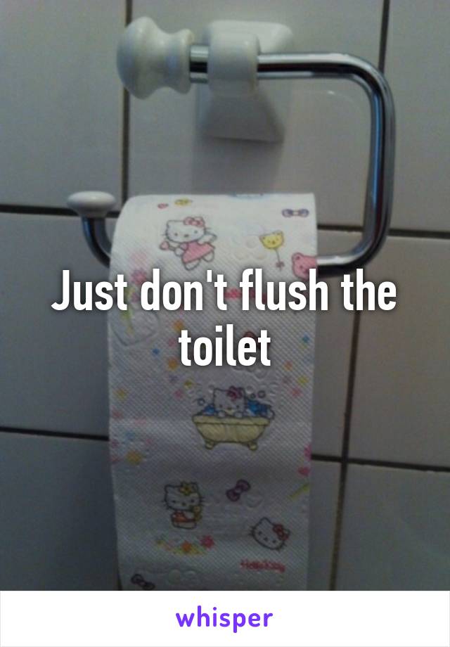 Just don't flush the toilet