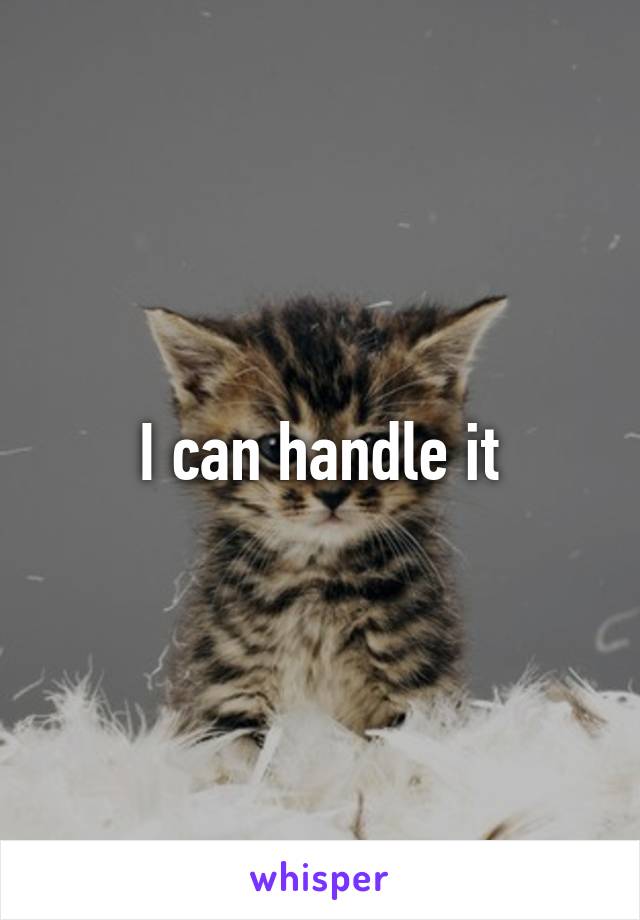 I can handle it