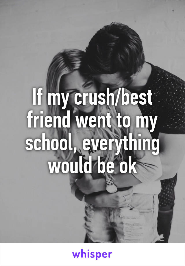 If my crush/best friend went to my school, everything would be ok