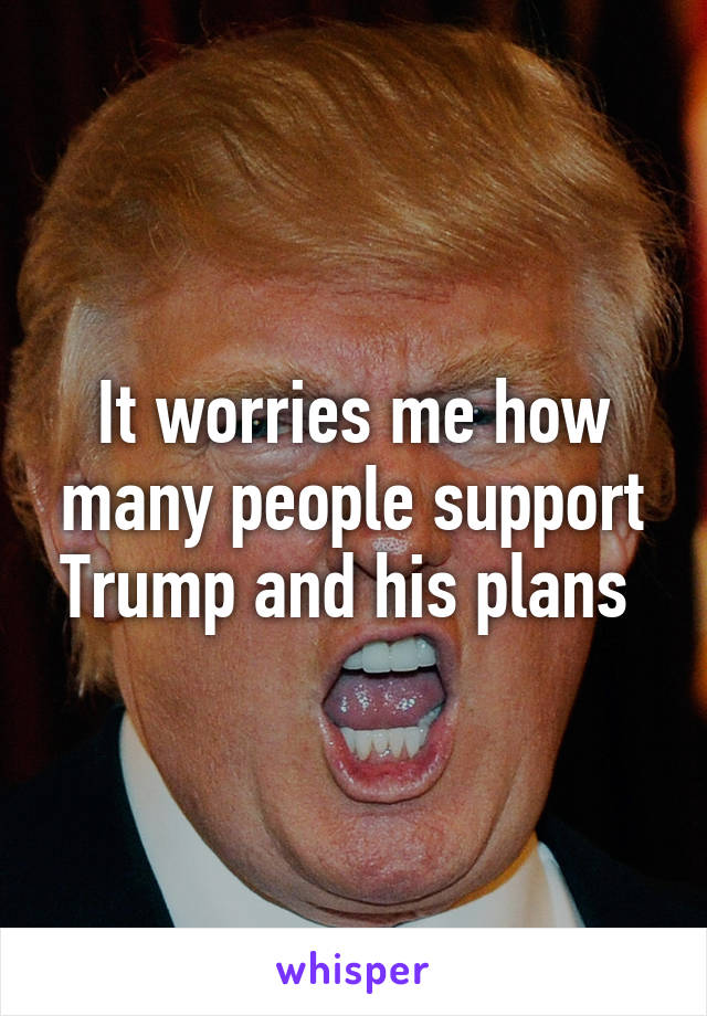 It worries me how many people support Trump and his plans 