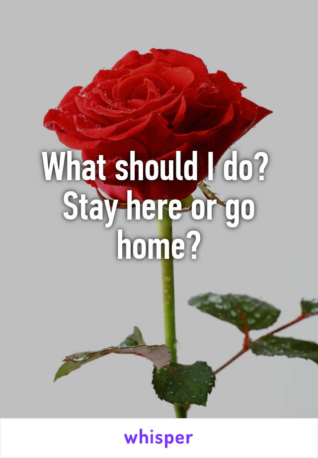 What should I do? 
Stay here or go home?
